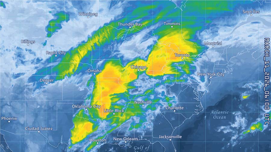 Weather Map Showing Precipitation Stormwater Management